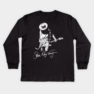 rock and roll stevie ray Kids Long Sleeve T-Shirt